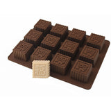 X-Haibei Square Cube Blessing Mooncake Glycerin Soap Chocolate Lotion Bar Jello Silicone Mold 1.5oz /Cell