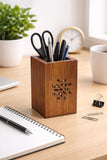 Hashcart Wooden Pen Holder/Stand | Pencil Cup | Makeup Brush Holder | Desk Organizer | Office Table Storage | Art Supply | Home