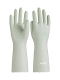 LANON wahoo Skin-Friendly Cleaning Gloves, Dishwashing Kitchen Gloves with Cotton Flocked Liner, Reusable, Non-Slip, Canary Gree
