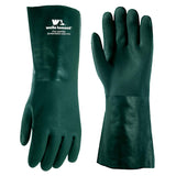 Wells Lamont Heavy Duty 14PVC Coated Work Gloves | Chemical & Liquid Resistant, Cotton Lined | Men's Large (167L)