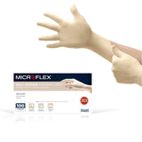 Ansell Microflex 10-754 Daily Defense Disposable Latex Gloves for Cleaning, Food Prep, First Aid - XL, Natural (Box of 100)