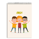 Funcart Customized Drawing File For Office/School Friendship Trio Personalized Name 100 Gsm Paper 7.5 * 11 Inches Digit