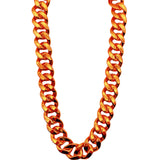 LCPQMZGH Plastic Hip Hop Chain Necklace, 80s 90s Costume Accessory, Men's Chunky Necklace, Big Chunky Gold Chain, 40, Orange