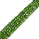 3mm Green Diopside Faceted Gemstone Round Loose Beads Strand 15.5-16 DIY Jewelry Making