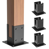 ORIGLE 4x4 Post Base, Post Anchors 4Pcs (Inner Size 3.6x3.6), Heavy Duty Powder-Coated Post Anchor Matte Black Wood Post Bracket