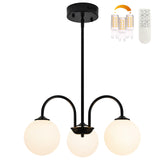 Bagood Black Sputnik Chandelier 10-Light Globe Light Fixture 43Mid Century Modern Light Fixture Dimmable Chandelier with Whi