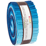 Robert Kaufman RU44040 Strips Kona Cotton Midnight Oasis Fabric, 21/2, Blue