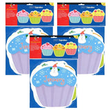 Designer Cut-Outs, Month Cupcakes, 10, 12 Per Pack, 3 Packs