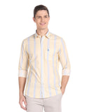 U.S. Polo Assn. Mens Striped Regular Fit Shirt, Yellow, XL