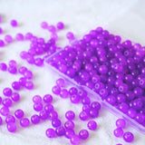 Jabrand 240pcs Glass Beads for Bracelets, 6mm Round Glass Beads for Jewelry Making DIY Crafts (Purple)