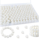 Kovict 200pcs Silicone Beads, 12mm Silicone Beads for Keychain Making, Pens Bracelet Necklace DIY Crafts(Metallic White)