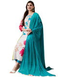Anni Designer Women'S Cotton Blend Straight Printed Kurta With Pant & Dupatta (Hibiki Cream_4Xl_Cream_Xxxx-Large),Cream,4XL