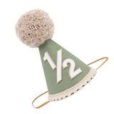 CyLmardev 1 Piece Half Way to One Decoration Birthday Cap, 1/2 Birthday Cap for Milestone Celebrations and Photo Sessions, Green