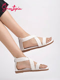 Shoetopia Women'S Flat Sandal-7 Kids Uk (Girls-Crv-White)-Eu40,White,7,B0D4VQXTNZ