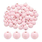 HARFINGTON 50pcs 20mm Light Pink Wood Beads 4.5mm Large Hole Round Wooden Loose Spacer Beads for Jewelry Making Necklace Bracele