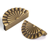 Yagman Brushed Antique Brass Cabinet Pulls 6 Pack 3 Inch Vintage Drawer Handles Kitchen Cupboard Half Moon Bathroom Dresser Sunf