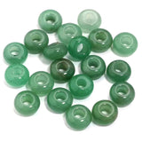 THEDAYEE 20Pcs Natural Green Aventurine Large Hole Beads, 8x14mm Rondelle Gemstone Spacer Beads 6mm Big Hole for Jewelry Making,