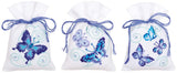 Vervaco Blue Butterflies Bags On Aida Counted Cross Stitch Kit, 3.25 By 4.75
