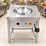 Gurubhai Equipments Electric Kadai for Commercial Use | Stainless Steel Body with Deep Bowl & Drain | HeavyDuty Countertop Grid
