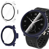 WD&CD 2 Pack Case Compatible for Amazfit Active 2 Blue+Clear, Hard PC Case with Tempered Glass Screen Protector Compatible with