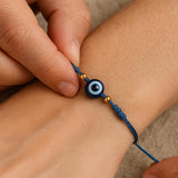 7-Knot Blue Evil Eye Handmade Bracelet Set of 7, Rakhi for Brother, Bhaiya | Adjustable Good Luck Protection Bracelet, Lucky Kabbalah for Men and Women