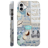 Generic Compatible with for iPhone 16 Plus,Beach Blue Collage Coast Cute Phone Case for Girl Women Boy Men,Scratch Resistant Sho