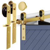 Rio Salto Gold Bifold Sliding Barn Door Hardware Kit Heavy Duty Metal Track System with Matching Knobs Gold Bi-Fold Barn Door Bi