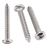#8 x 1-3/8 (100 Pack) Stainless Steel Phillips Pan Head Wood Screws, Stainless Steel 304 (18-8), Pan Head Sheet Metal Screws Sel