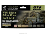 Vallejo - WII British Colors Africa 1939-1943 Acrylic Paint Set | Model Air | AFV Color Series Kit for Historical Reenactments w