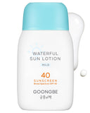 GOONGBE Waterful Sun Lotion Mild SPF 40 - Zinc Oxide Water Resistant Mineral Sunscreen for Babies, Kids & Adults - Hypoallergeni