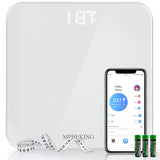 Scale for Body Weight, High Accuracy Bathroom Digital Scales, Bluetooth Weighing Scale, Unlimited Users, LCD Display, Round Corn
