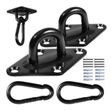 Aheucndg 1100 lb Capacity Hammock Hanging kit, 2 Pack Premium Heavy Duty Pad Eye Hooks + 2 Pack Snap Hooks and 8 Pack Heavy Duty