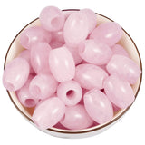Nupuyai Pack of 30 Barrel Large Hole Beads for Jewelry Making, Polished Rondelle Stone Macrame Beads fit Charms Bracelet, Rose Q