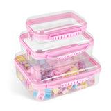 Bottom-Deepened 2.75''-3 Pack Clear Hard Shell Zipper Case L+M+S,Portable Zipper Bags Waterproof Cosmetics Bags,Organizer Pouch