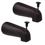 Westbrass E531D-1F-2-12 5-1/4 Reach Wall Mount Tub Spout with Front Diverter, Oil Rubbed Bronze (2-Pack)