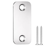 Blulu 1 Set Door Hole Cover Plate 1 x 2-1/4 Stainless Steel Door Strike Filler Plate Latch Filler, Increase Home Security on Ent