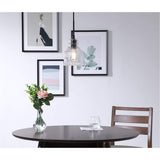 Living District Pierce 1-Light Mid-Century Metal Pendant In Black And Clear