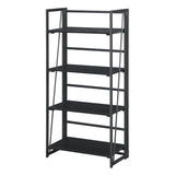 Convenience Concepts Xtra Folding 4-Tier Bookshelf, Black/Black