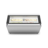 KoolMore AMZ1-GCDF-4P 31 in. Countertop Ice Cream Display case with 4 Pans and Glass Sneeze Guard in Stainless-Steel