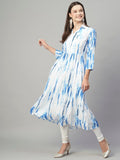 Anni Designer Women'S Cotton Blend Floral Printed Anarkali Dress Kurta (Turoli-Sky-Nw_S_Sky Blue_Small),Sky Blue,S,Cotton Blend,Anarkali,Kurta