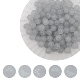 PAMIR TONG 400pcs 8mm Round Glass Beads for Bracelet Light Gray Pretty Smooth Loose Beads for Necklace-Earring-Jewelry Making-Ho