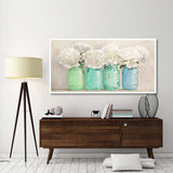 Peonies In Mason Jars (Detail)-Paper Art-74,,X38,,