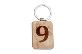 Blessings 9 Number Wooden Keychain