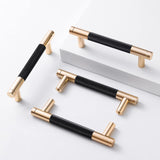 Ntresbonne 12 Pack 3 3/4 Inch 96 mm Barrel Cabinet Pulls Gold and Black Cupboard Aluminum Handles Drawer Pull Cabinet Handles 3.