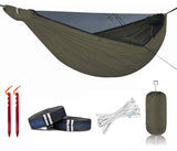 Onewind 11ft Camping Hammock with Mosquito Net and Structure Ridgeline, Lightweight Portable Hammock with 12ft Tree Straps Ideal