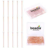 BEADIA Rose Gold Plated Flat Head Pins Non Tarnish 30mm 200pcs for Jewelry Making Findings