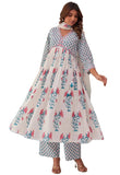 Anni Designer Women'S Rayon Blend Printed Anarkali Kurta With Pant & Dupatta (Betul Pink_L_Pink_Large),Pink,L