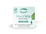 MediViz Tea Tree Eyelid Cleanser Wipes - 30 Single-Use Towelettes - Eyelash & Eyelid Wipes for Soothing Dry Eye Irritation, Demo