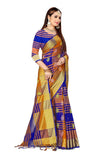 Dhruvi Trendz Cotton Silk Women Saree (Dt-S2105-1_Blue)