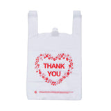 LazyMe Thank you T Shirt Bags, Bolsas De Plastico Para Negocio, White Plastic Grocery Bags with Handles, Standard Supermarket Si